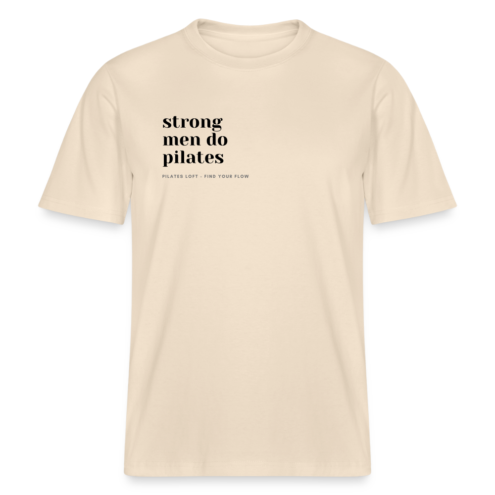 „strong men do pilates“ Unisex T-Shirt - Weißgrau