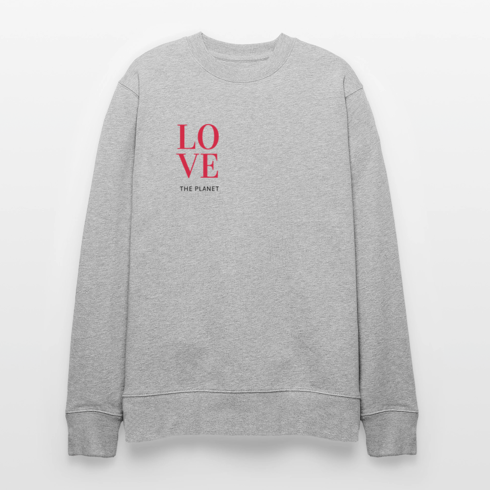NPLNTB Bio-Sweater „LOVE THE PLANET“ - Grau meliert