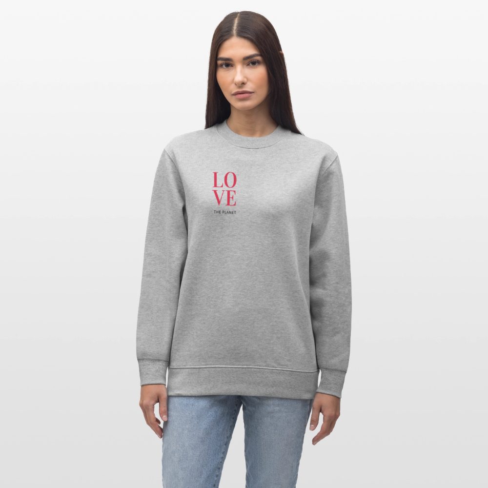 NPLNTB Bio-Sweater „LOVE THE PLANET“ - Grau meliert