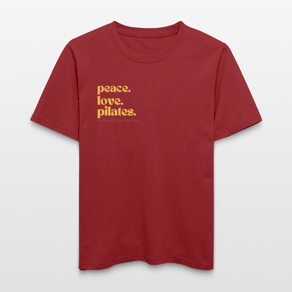 Statement-Shirt „peace. love. pilates.“ – Bio-T-Shirt SPARKER - Erdrot