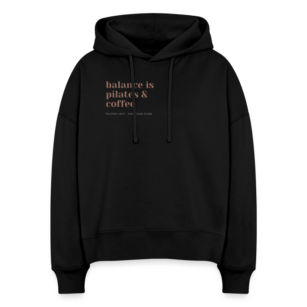 "balance is pilates & coffee" Frauen Hoodie - Schwarz