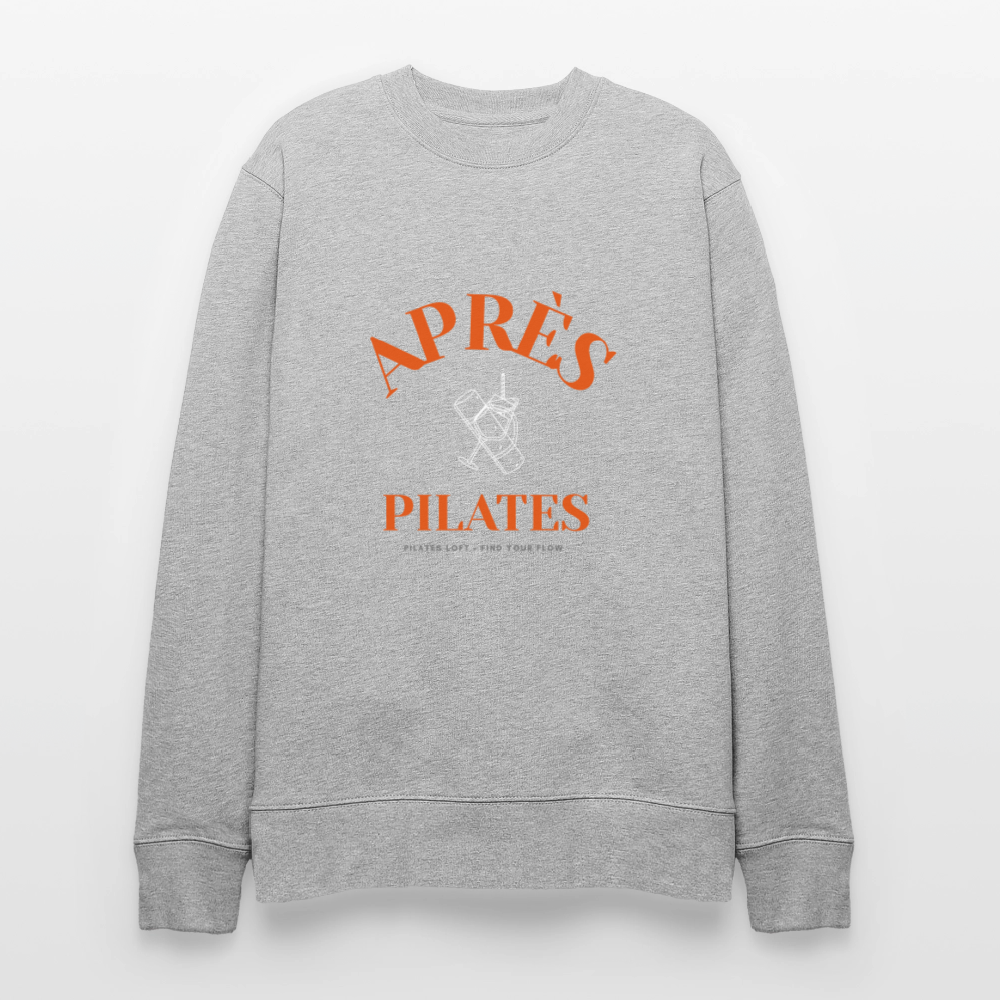 „après pilates – find your flow“ Unisex Bio-Sweater - Grau meliert