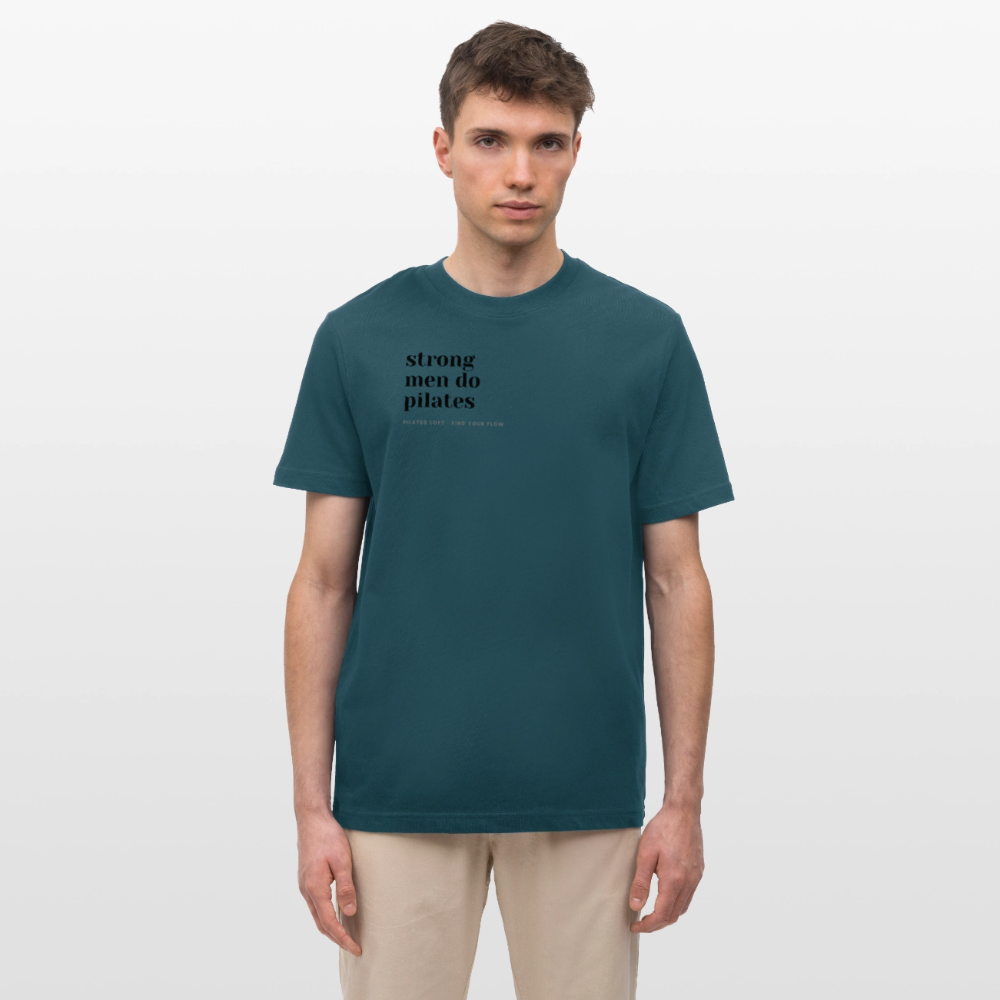 „strong men do pilates“ Unisex T-Shirt - Dunkles Petrol