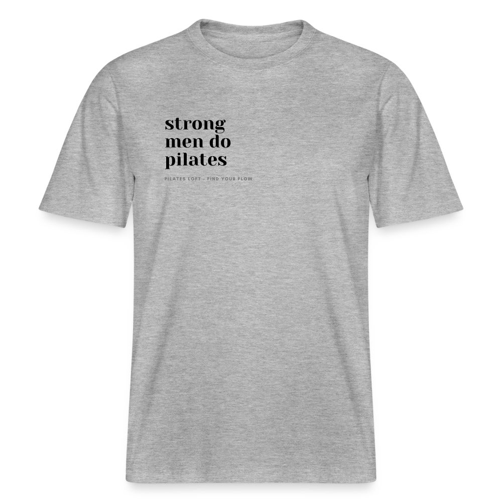 „strong men do pilates“ Unisex T-Shirt - Grau meliert