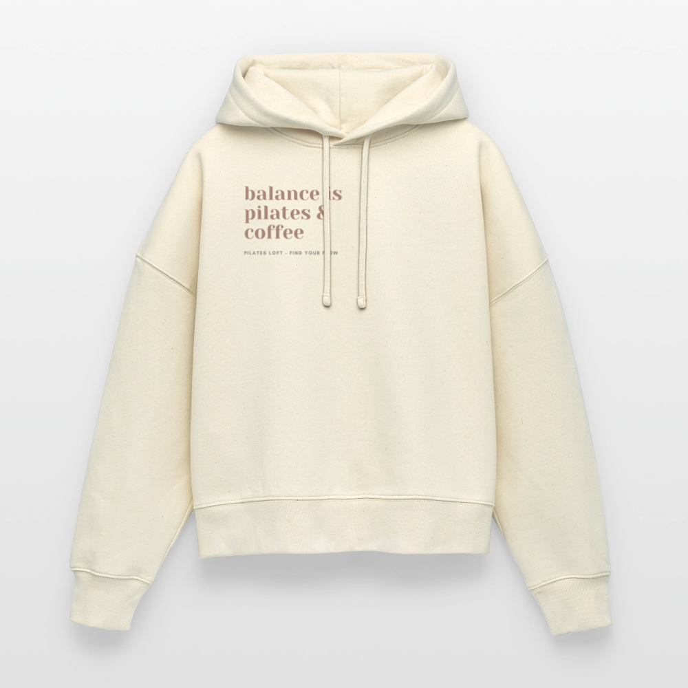 "balance is pilates & coffee" Frauen Hoodie - Weißgrau