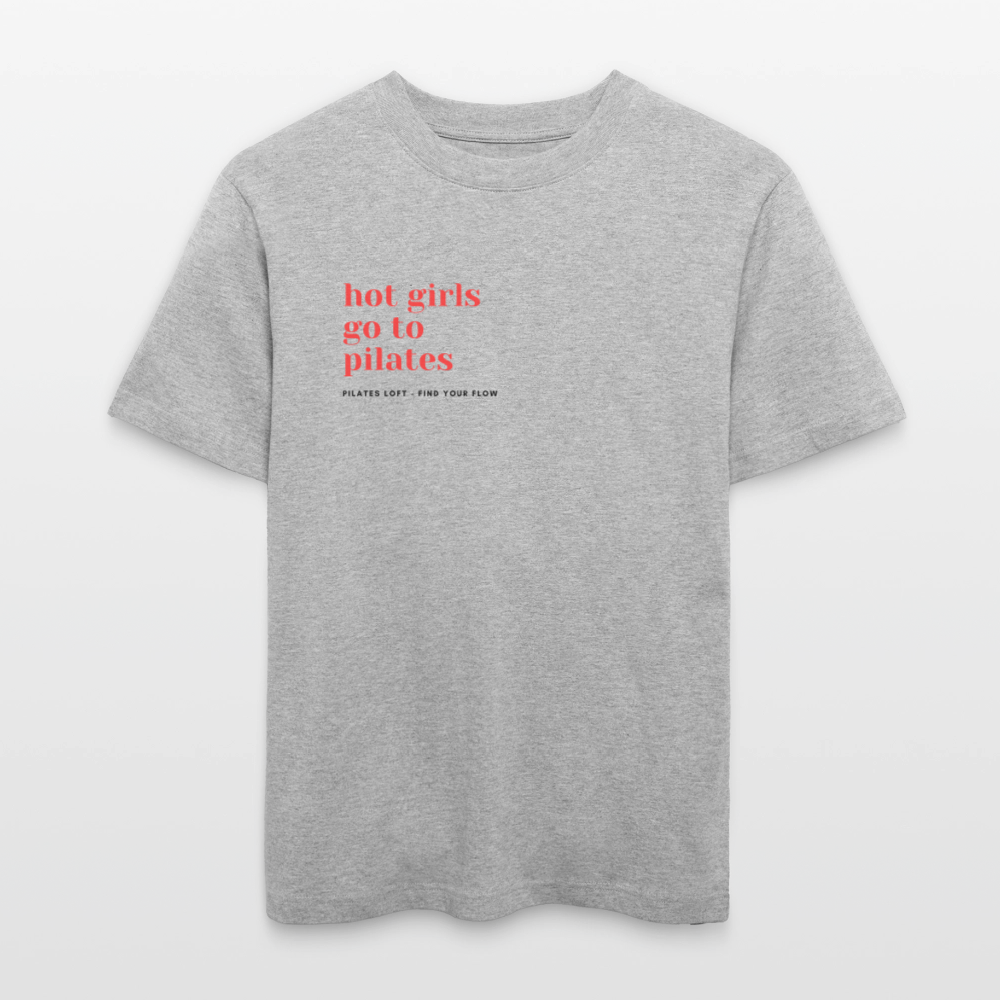 "hot girls go to pilates"  T-Shirt UNISEX - Grau meliert