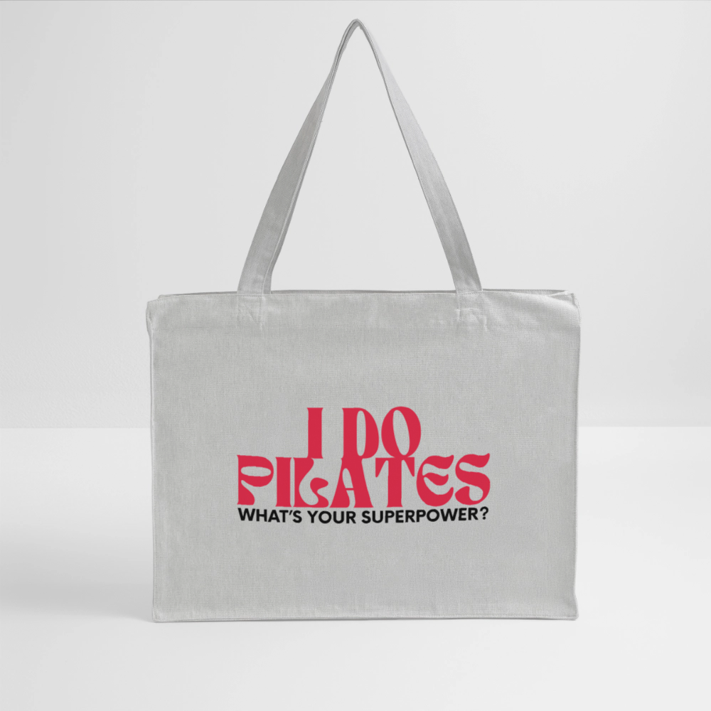 NPLNTB Tote Bag „I Do Pilates – What’s Your Superpower?“ - Grau meliert