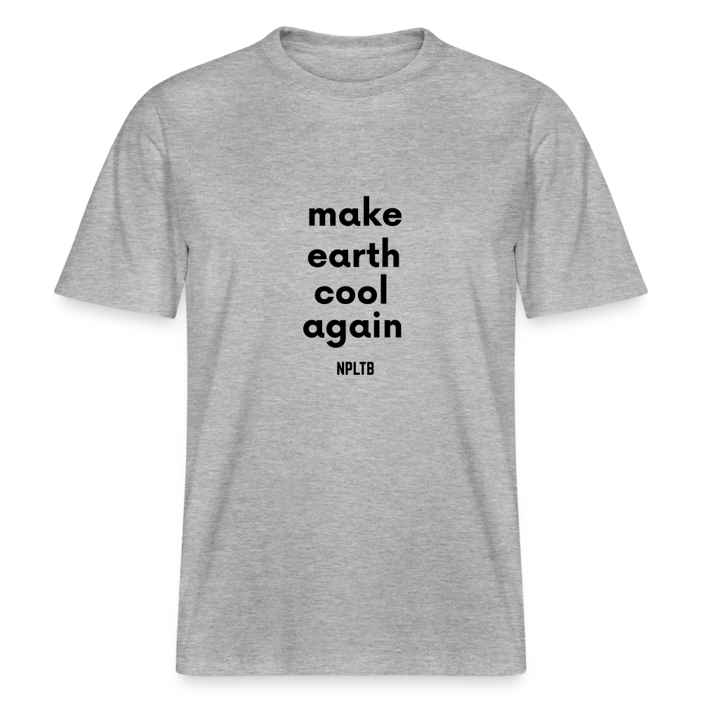 „make earth cool again“ Unisex Bio-T-Shirt - Grau meliert