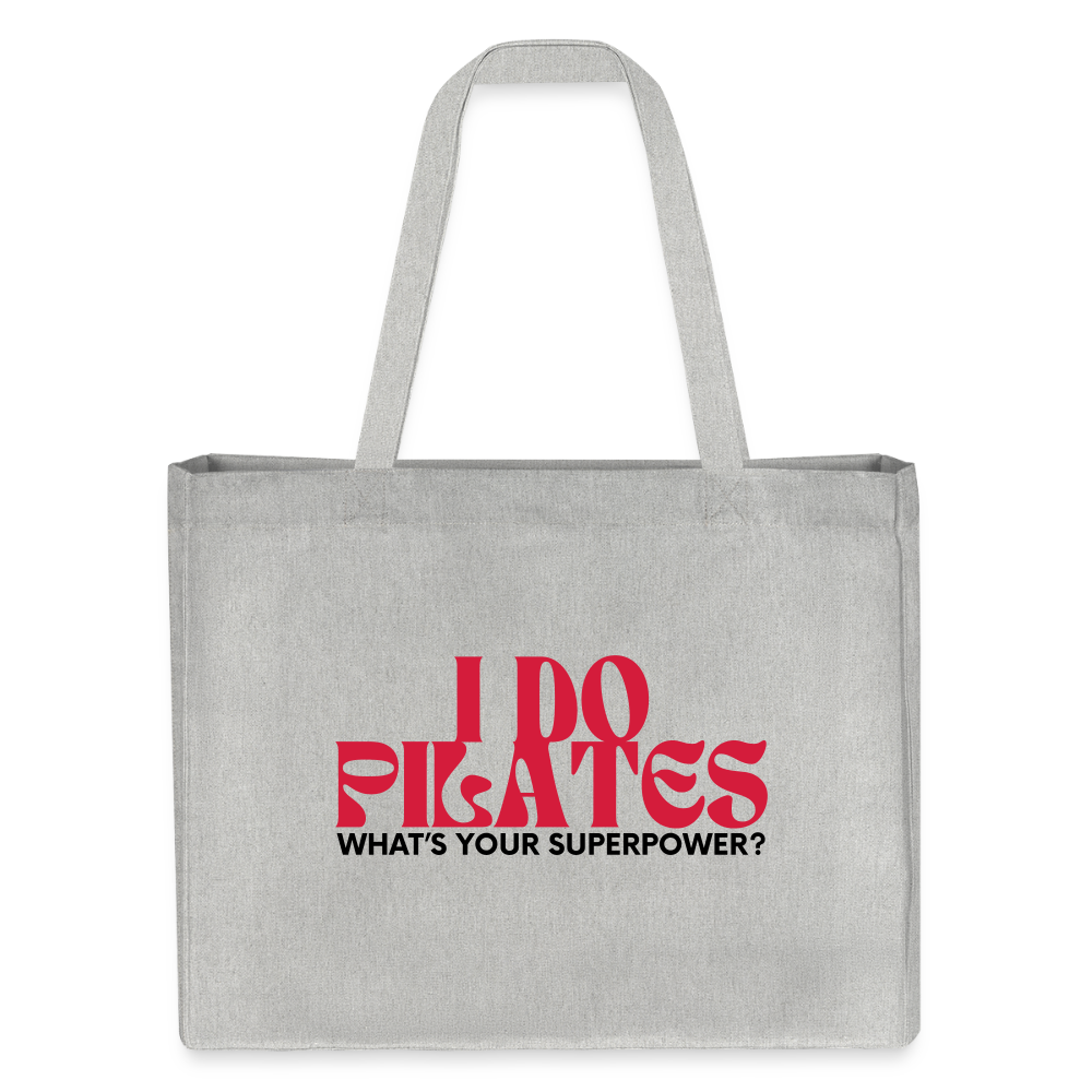 NPLNTB Tote Bag „I Do Pilates – What’s Your Superpower?“ - Grau meliert