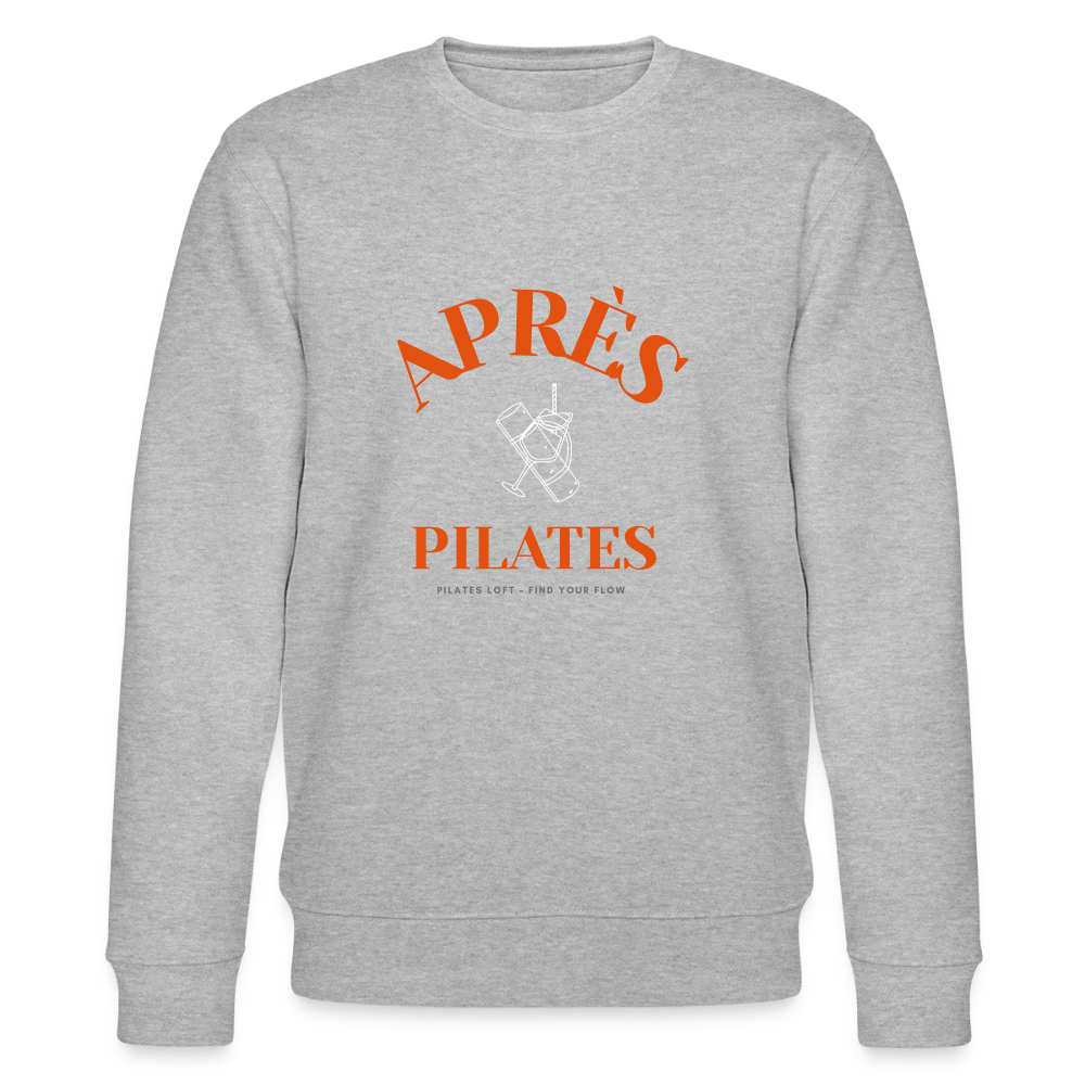 „après pilates – find your flow“ Unisex Bio-Sweater - Grau meliert