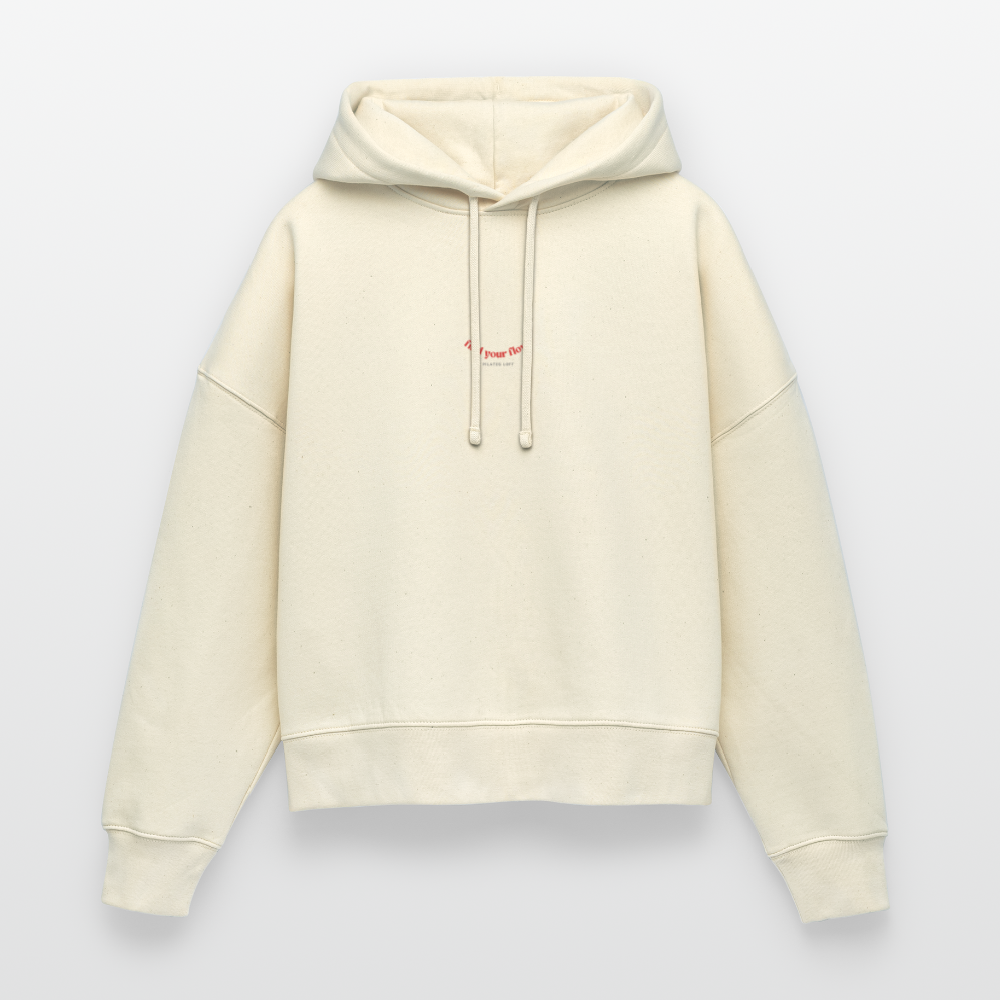 „I Do Pilates – What’s Your Superpower?“ – Frauen Hoodie Boxy Fit - Weißgrau