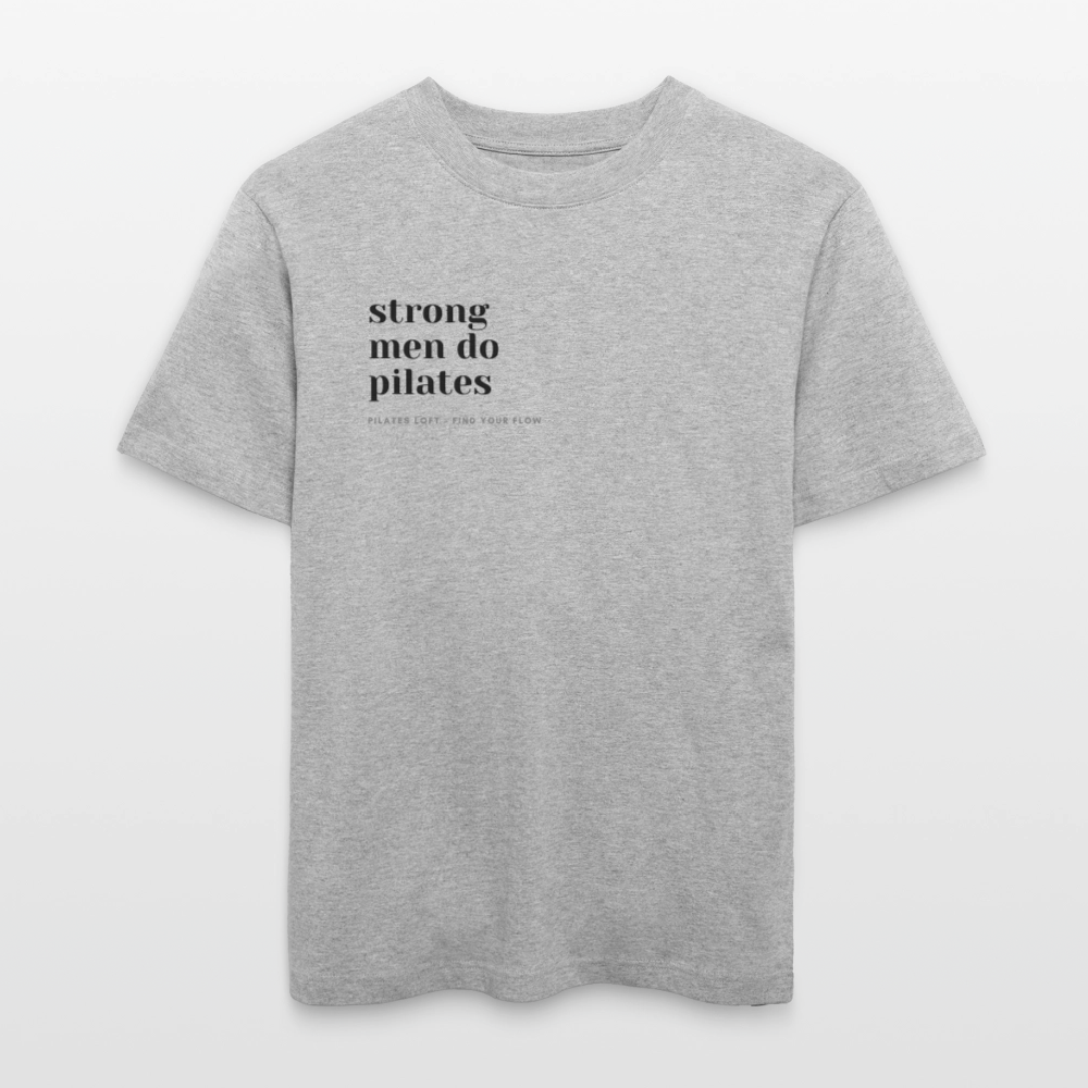 „strong men do pilates“ Unisex T-Shirt - Grau meliert