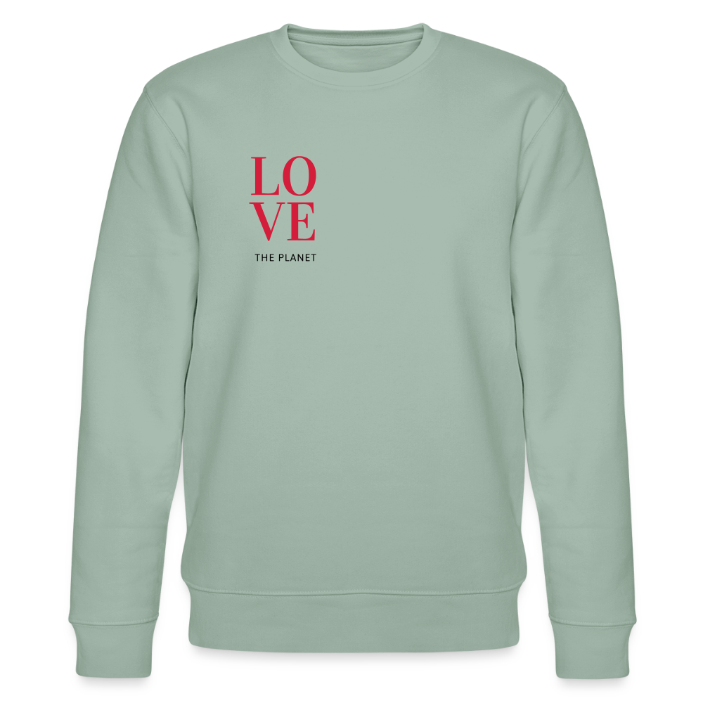 NPLNTB Bio-Sweater „LOVE THE PLANET“ - Helles Graugrün