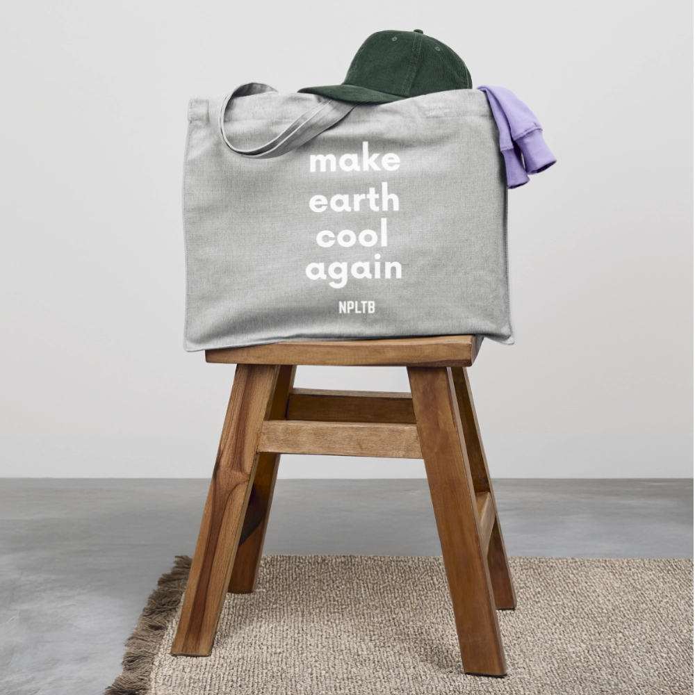 NPLNTB Tote Bag „Make Earth Cool Again“ - Grau meliert