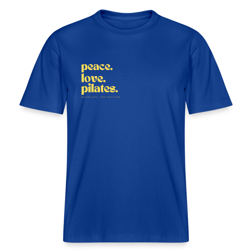 Statement-Shirt „peace. love. pilates.“ – Bio-T-Shirt SPARKER - Dunkelblau