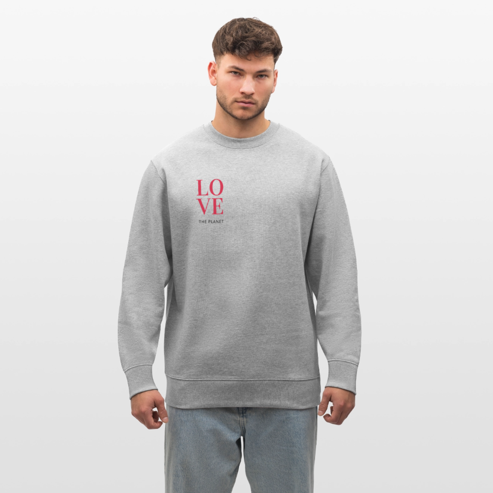 NPLNTB Bio-Sweater „LOVE THE PLANET“ - Grau meliert